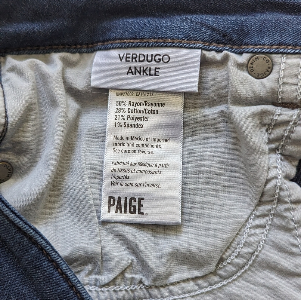 PAIGE Verdugo Ankle jeans size 31 - Picture 4 of 10
